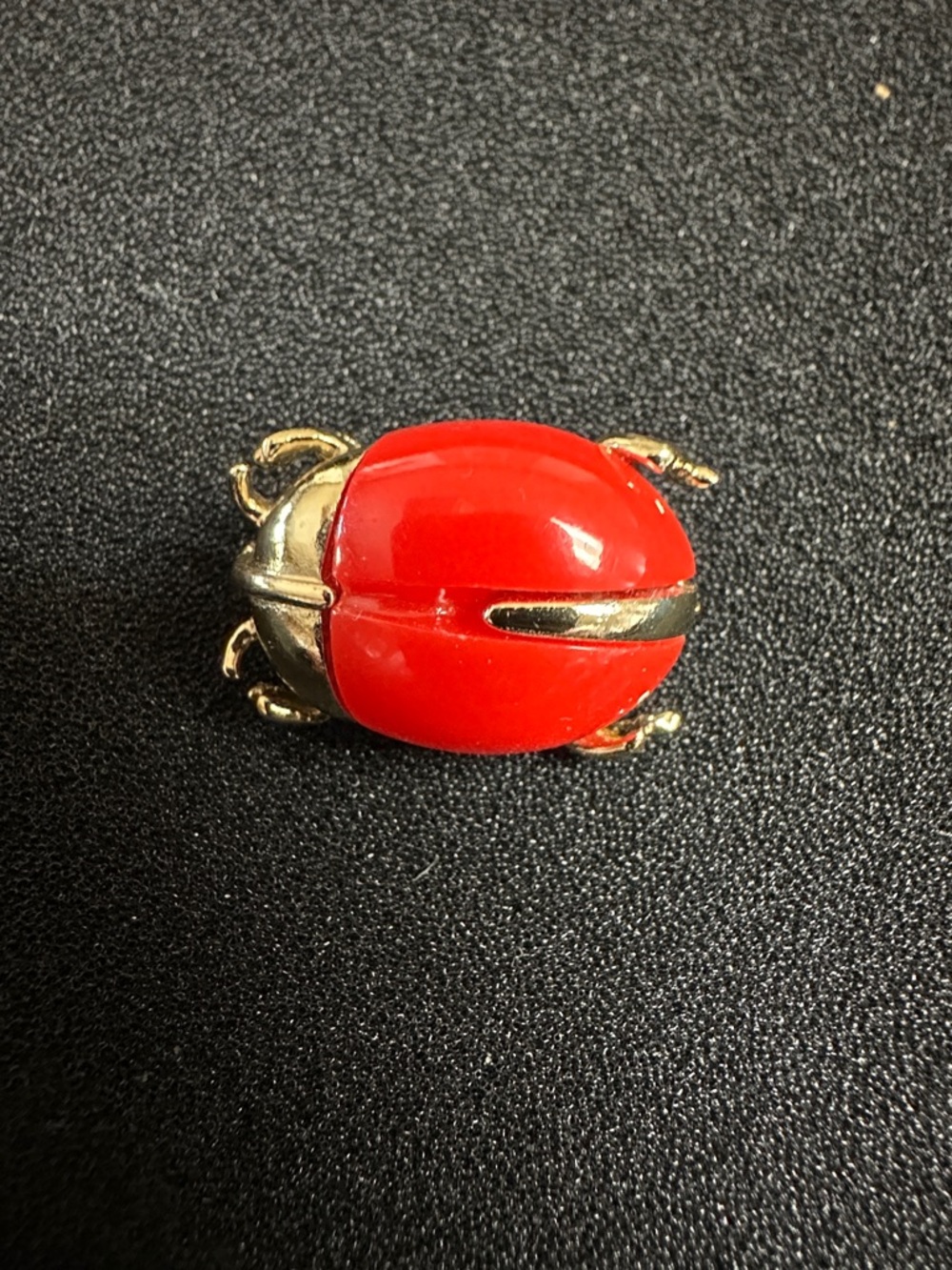 Vintage 1966 Sarah Coventry “Bug-A-Boo” Red Enamel Ladybug Brooch with Gold Tone